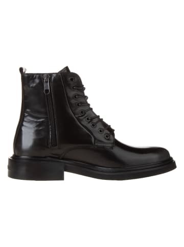 Calvin Klein Leder-Boots in Schwarz
