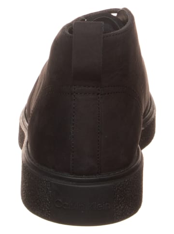 Calvin Klein Leder-Schnürschuhe in Schwarz