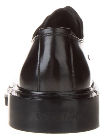 Calvin Klein Leder-Schnürschuhe in Schwarz