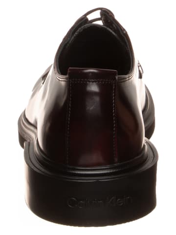 Calvin Klein Leder-Schnürschuhe in Schwarz