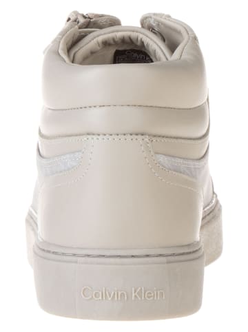 Calvin Klein Leder-Sneakers in Beige