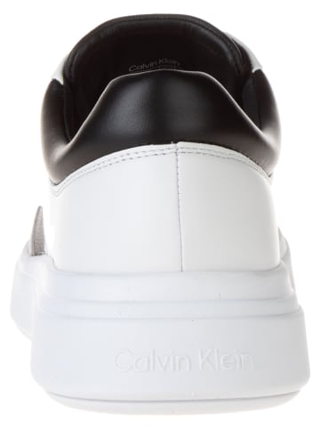 Calvin Klein Skórzane sneakersy w kolorze biało-czarnym