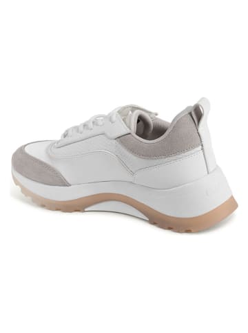 Calvin Klein Skórzane sneakersy w kolorze beżowym