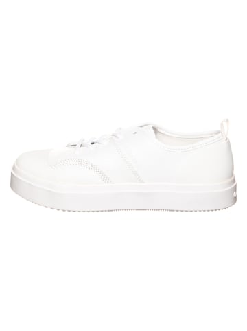 Calvin Klein Skórzane sneakersy w kolorze białym