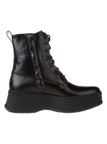 Calvin Klein Leder-Boots in Schwarz