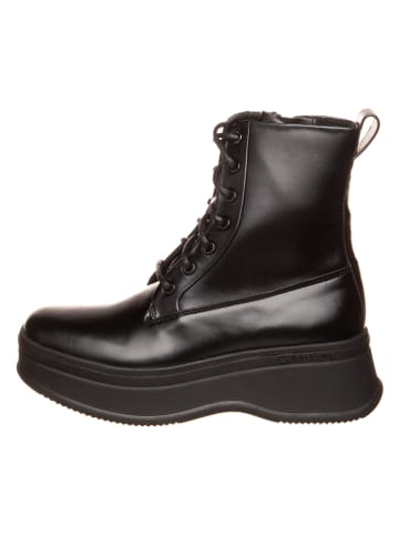 Calvin Klein Leder-Boots in Schwarz