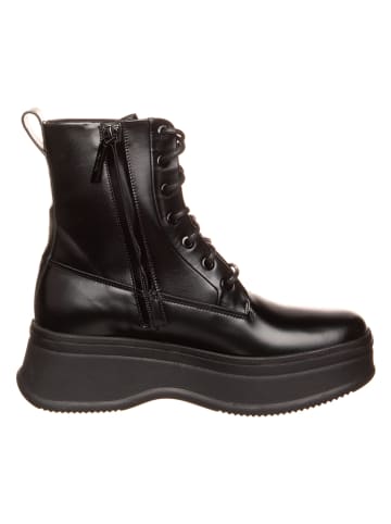 Calvin Klein Leder-Boots in Schwarz