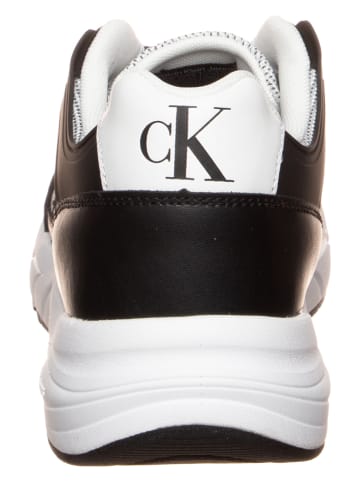 Calvin Klein Leren sneakers zwart/wit