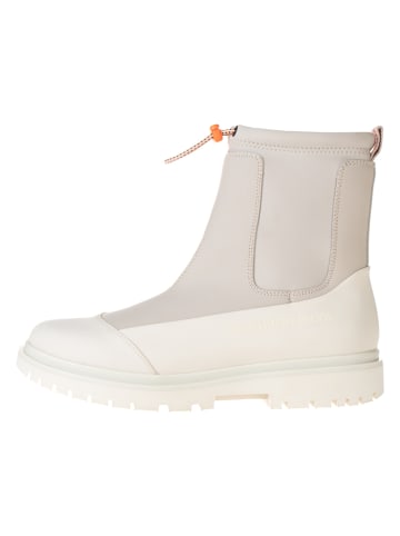 Calvin Klein Leder-Boots in Creme/ Beige