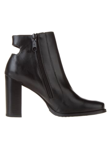 Calvin Klein Leder-Stiefeletten in Schwarz