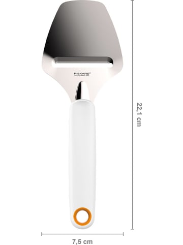 Fiskars Krajalnica w kolorze srebrno-białym do twardego sera - wys. 22,1 cm