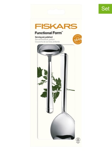 Fiskars 2-częściowy zestw w kolorze srebrnym do serwowania