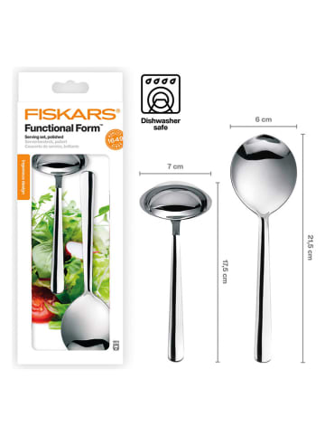 Fiskars 2-częściowy zestw w kolorze srebrnym do serwowania