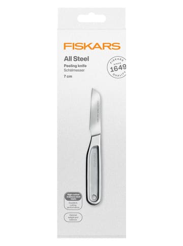 Fiskars Schälmesser ''All Steel'' in Silber - (L)7 cm