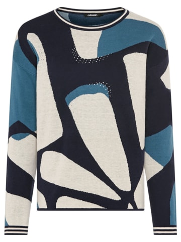 Olsen Trui donkerblauw/blauw/beige