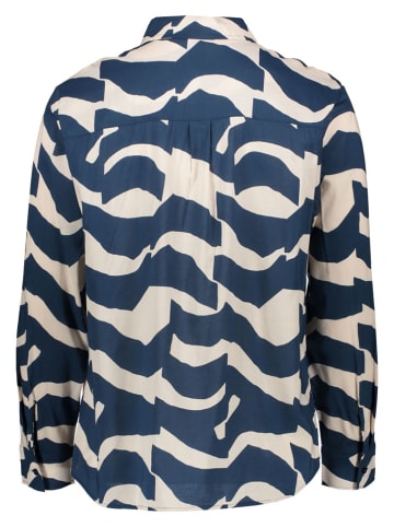 Olsen Bluse in Dunkelblau/ Creme