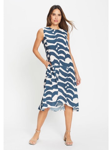 Olsen Kleid in Weiß/ Dunkelblau