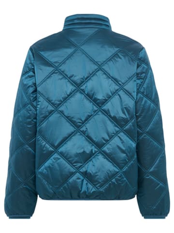 Olsen Doorgestikte jas turquoise