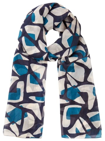 Olsen Sjaal blauw/donkerblauw/beige