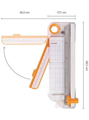 Fiskars Gilotyna w kolorze srebrno-biało-pomarańczowym do papieru - dł. 30 cm