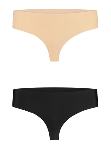 Bye Bra 2er-Set: Strings in Beige/ Schwarz