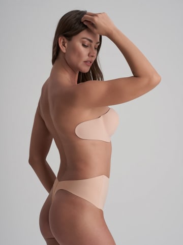 Bye Bra Stringi high waist w kolorze beżowym