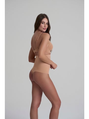 Bye Bra Stringi modelujące w kolorze beżowym