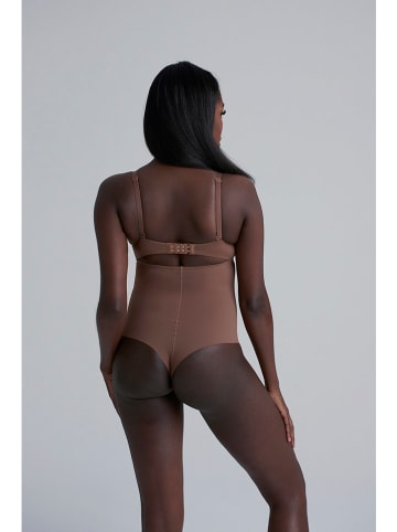 Bye Bra Stringi modelujące w kolorze brązowym