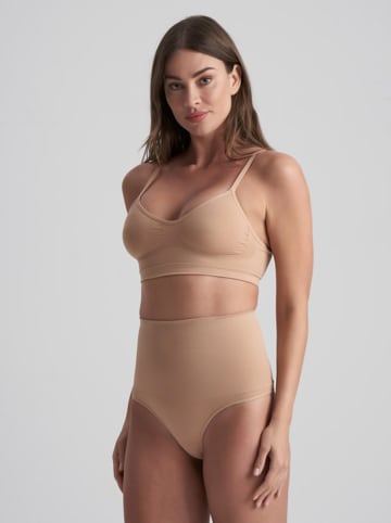 Bye Bra Stringi high waist w kolorze beżowym