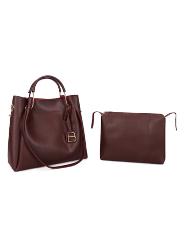 Lucky Bees Henkeltasche in Bordeaux - (B)34 x (H)33 x (T)16 cm