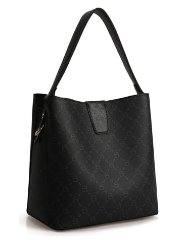 Lucky Bees Schultertasche in Grau/ Schwarz - (B)25 x (H)20 x (T)13 cm