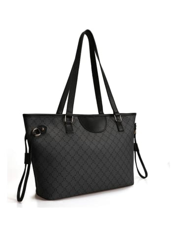 Lucky Bees Shopper in Schwarz/ Grau - (B)50 x (H)28 x (T)15 cm