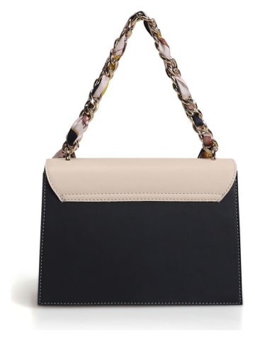 Lucky Bees Henkeltasche in Beige/ Dunkelblau - (B)23 x (H)16 x (T)9 cm