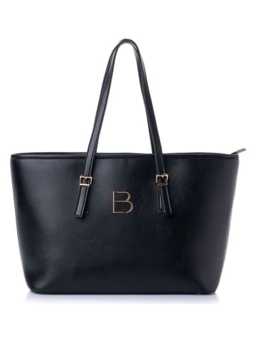 Lucky Bees Shopper "Aria" in Schwarz - (B)42 x (H)25 x (T)15 cm