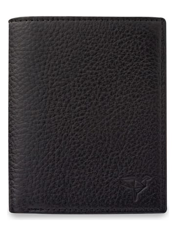 MORI Skórzany portfel w kolorze czarnym - 11 x 9 x 2 cm