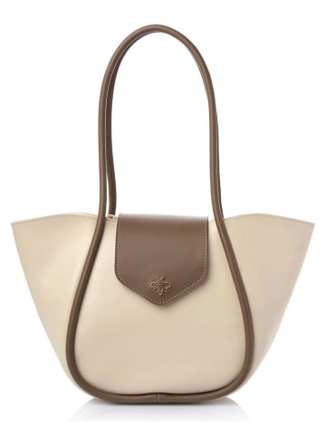 Lucky Bees Schultertasche ''Greta'' in Creme - (B)35 x (H)23 x (T)11 cm