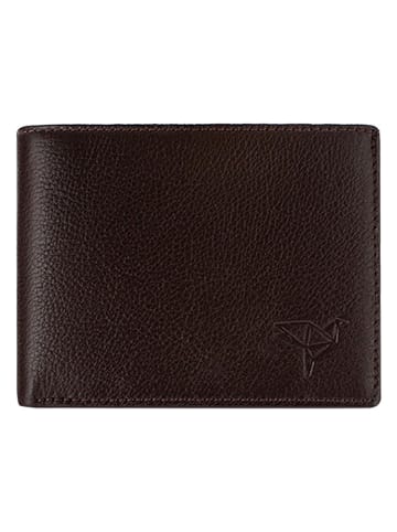 MORI Leder-Geldbörse in Braun - (B)11 x (H)8 x (T)2 cm