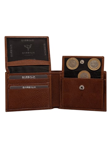 MORI Leren portemonnee bruin - (B)11 x (H)8 x (D)2 cm