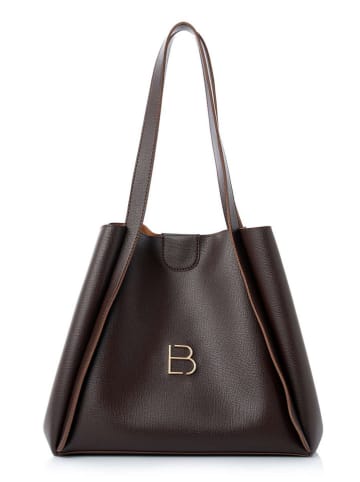 Lucky Bees Schultertasche ''Loretta'' in Braun - (B)34 x (H)30 x (T)15 cm