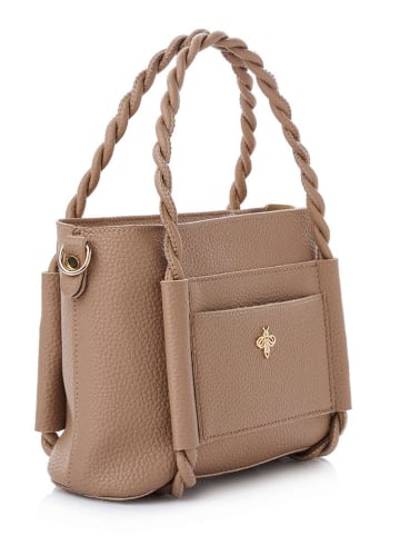 Lucky Bees Henkeltasche in Beige - (B)27 x (H)19 x (T)13 cm
