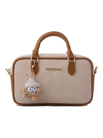 Lucky Bees Henkeltasche in Beige/ Hellbraun - (B)25 x (H)15 x (T)8 cm