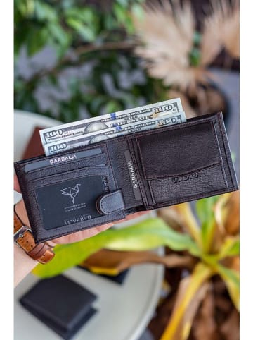 MORI Leren portemonnee bruin - (B)11 x (H)8 x (D)2 cm