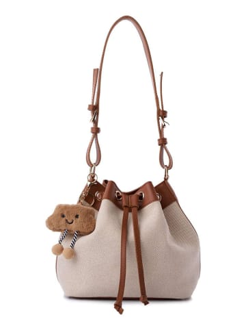 Lucky Bees Schultertasche in Beige/ Hellbraun - (B)25 x (H)22 x (T)16 cm
