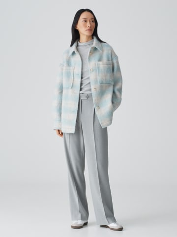 OPUS Hemdjacke in Hellblau/ Weiß