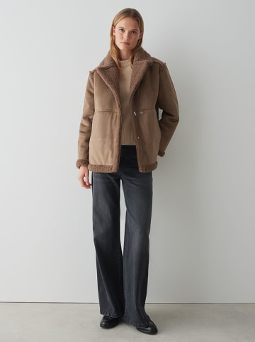 OPUS Wende-Teddyjacke in Braun