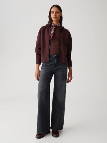 OPUS Sweatjacke in Dunkelbraun