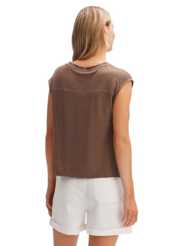 OPUS Leinen-Shirt in Braun