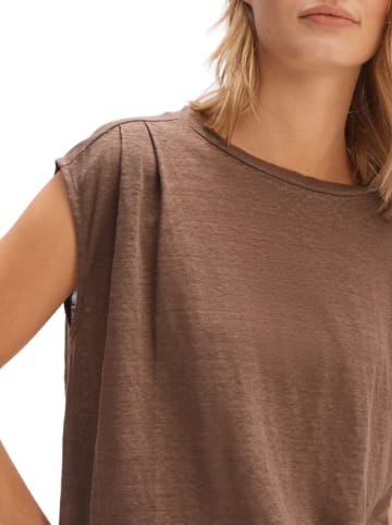 OPUS Leinen-Shirt in Braun
