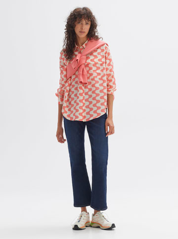 OPUS Blouse zalmroze/crème