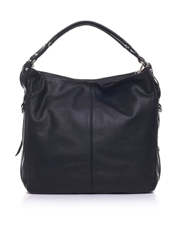 Anna Morellini Leder-Schultertasche in Schwarz - (B)36 x (H)39 x (T)16 cm